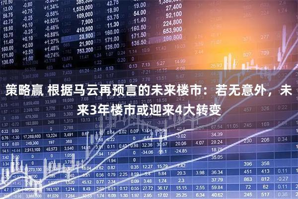 策略赢 根据马云再预言的未来楼市：若无意外，未来3年楼市或迎来4大转变