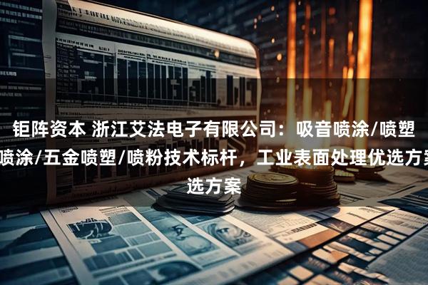 钜阵资本 浙江艾法电子有限公司：吸音喷涂/喷塑/喷涂/五金喷塑/喷粉技术标杆，工业表面处理优选方案
